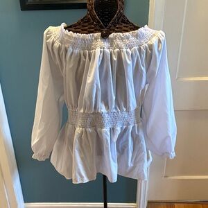 Elegant White Off-Shoulder Women's Top